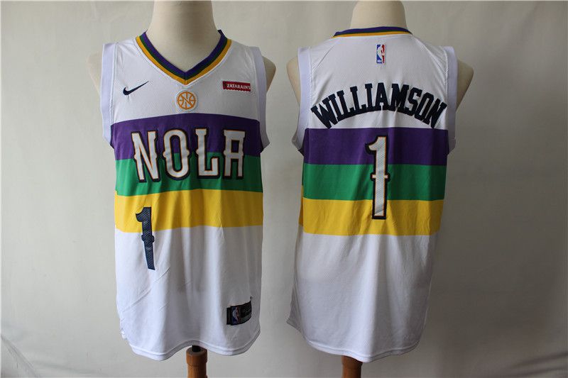 Men New Orleans Pelicans #1 Williamson White City Edition Game Nike NBA Jerseys